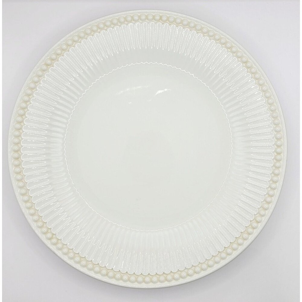 Lenox Butler's Pantry 11-3/8" Dinner Plate Cream with Ribbed & Beaded Rim Mint